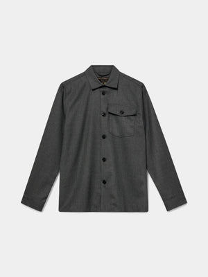 Nole Serge Overshirt - Grey Melange