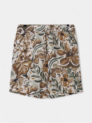 Holt Sun Linen Shorts - Foss Green