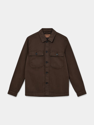 Matteo Soft Overshirt - Chocolate Brown