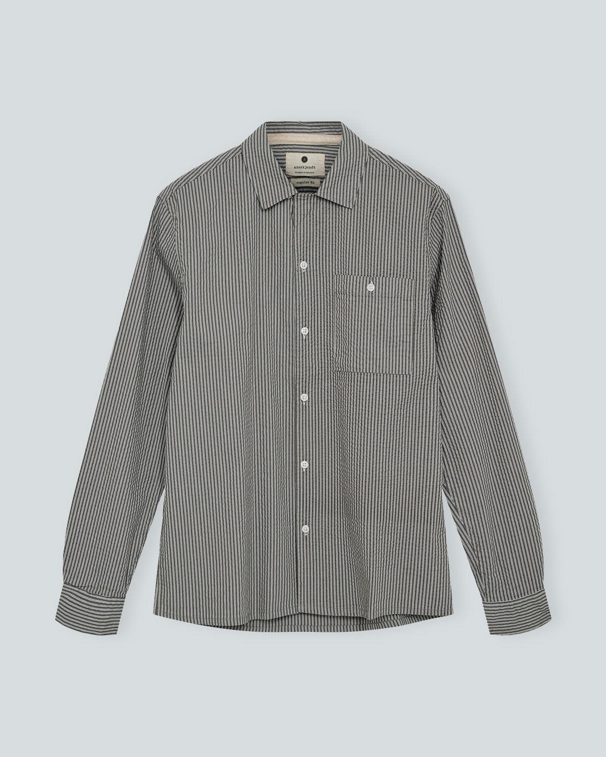 Akkurt L-S Stripe Shirt - Olivine - Anerkjendt - Kul og Koks