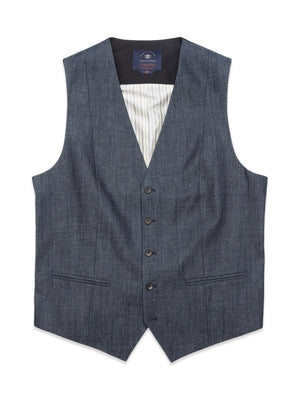 Canna Garment Dyed Waistcoat - Blå