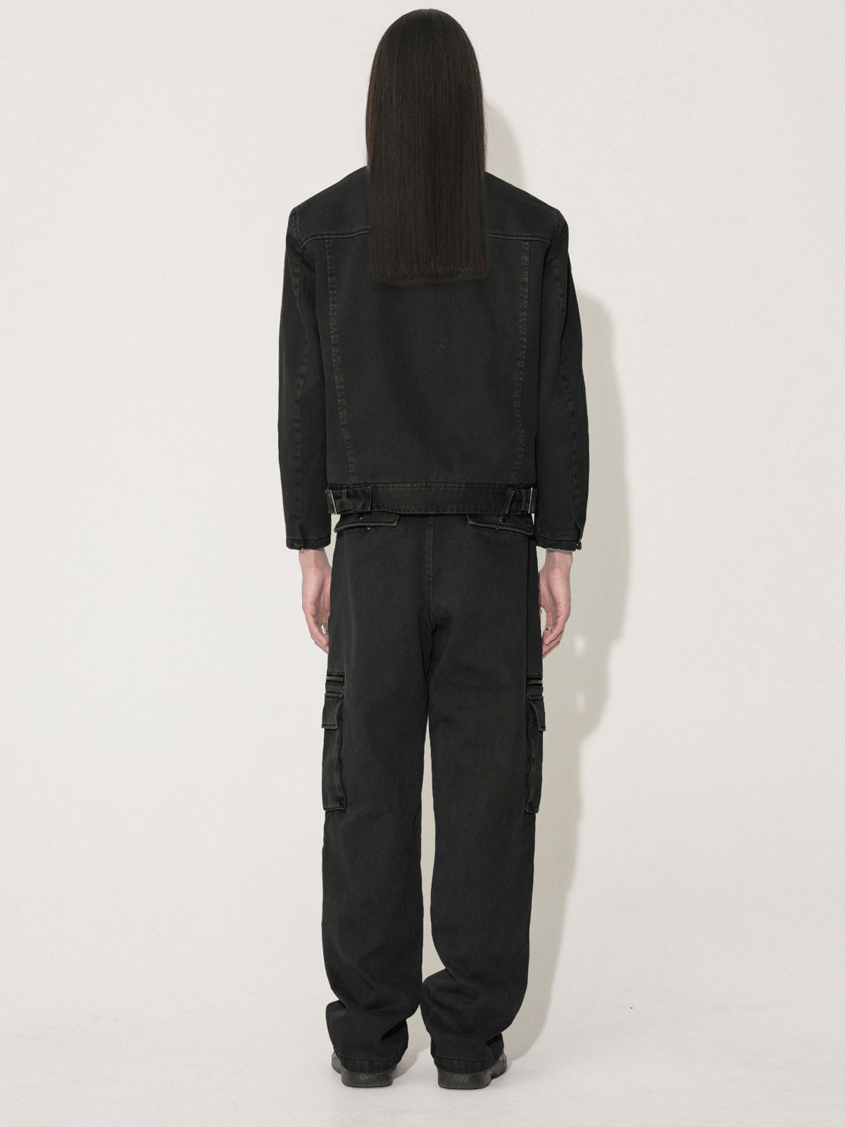 Cotton Cargo Trousers - Black