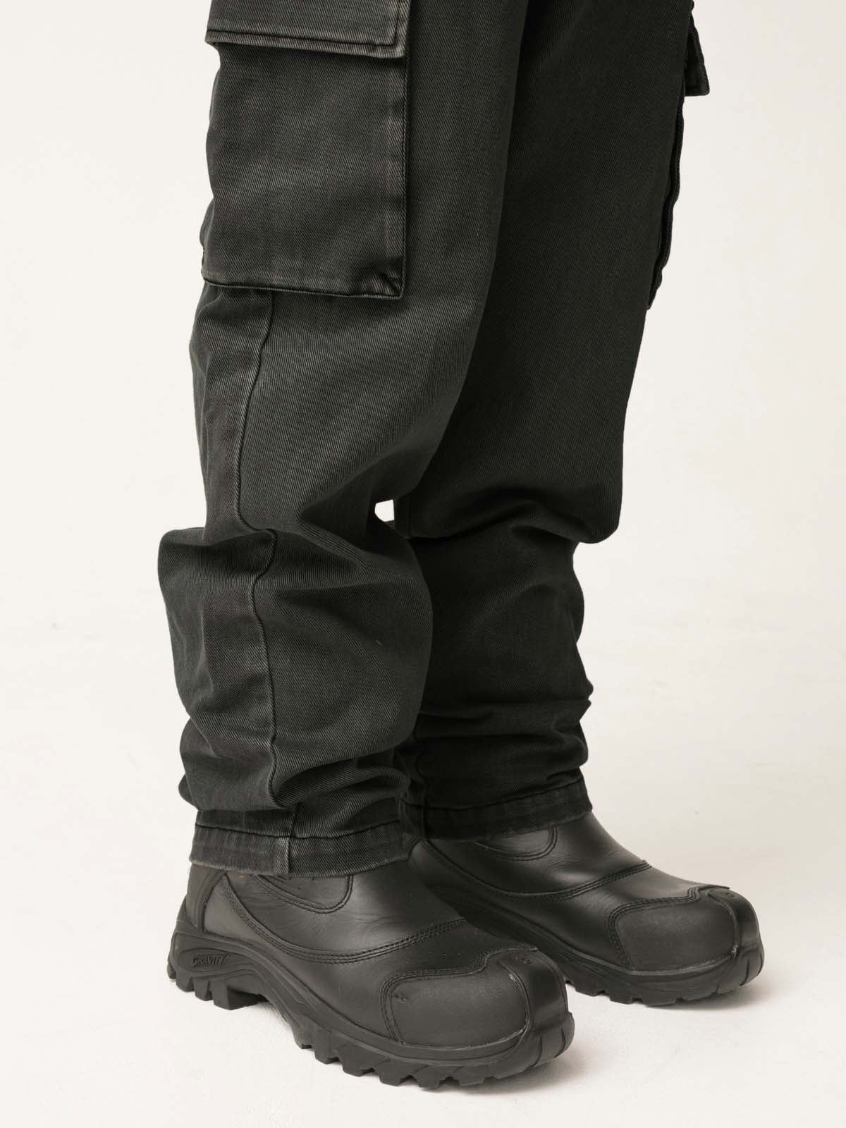 Cotton Cargo Trousers - Black