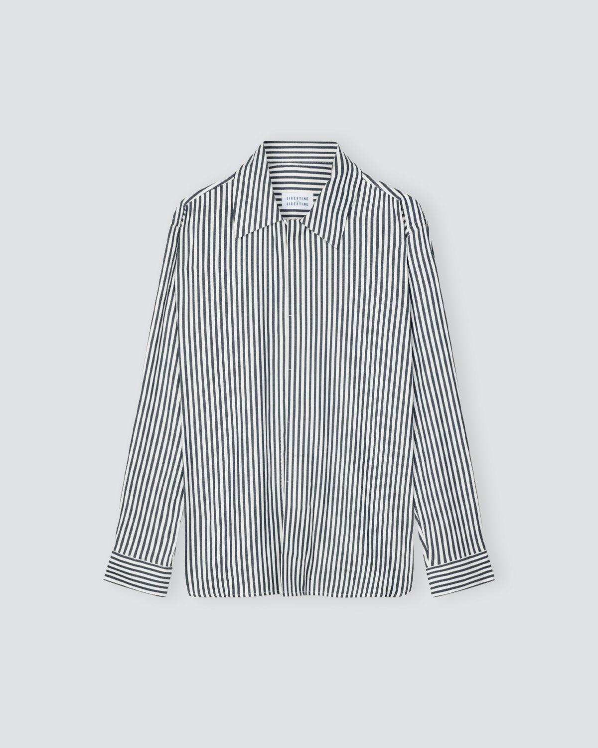 Domain 2368 Shirt - Dark Navy Stripe - Libertine-Libertine - Kul og Koks