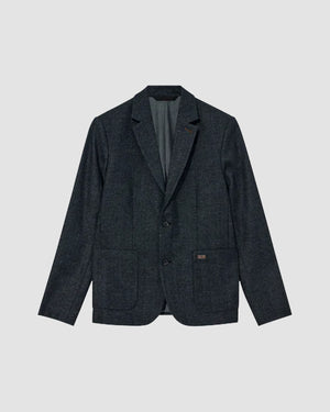 Mason Herringbone Blazer - Indigo Blue