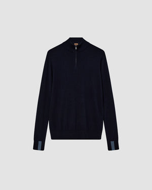 Adam soft zip knit - Navy