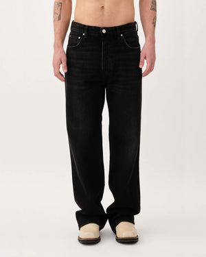 Genoa Original Black Jeans - Coated Denim