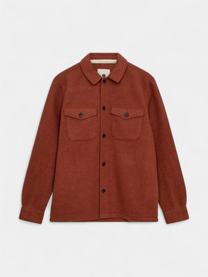 Oscar Wool Overshirt - Chili Oil