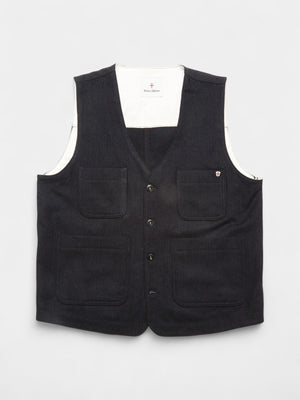 Maurice Solid Gilet - Navy