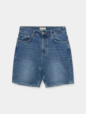 Loose Denim Shorts - Blue