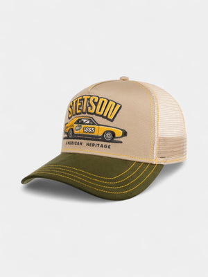 Muscle Car Trucker Cap - Beige