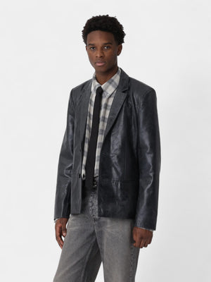 Oliver Leather Blazer - Sort