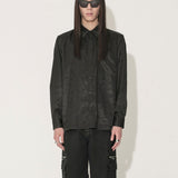 Jacquard Boxy Shirt LS - Black