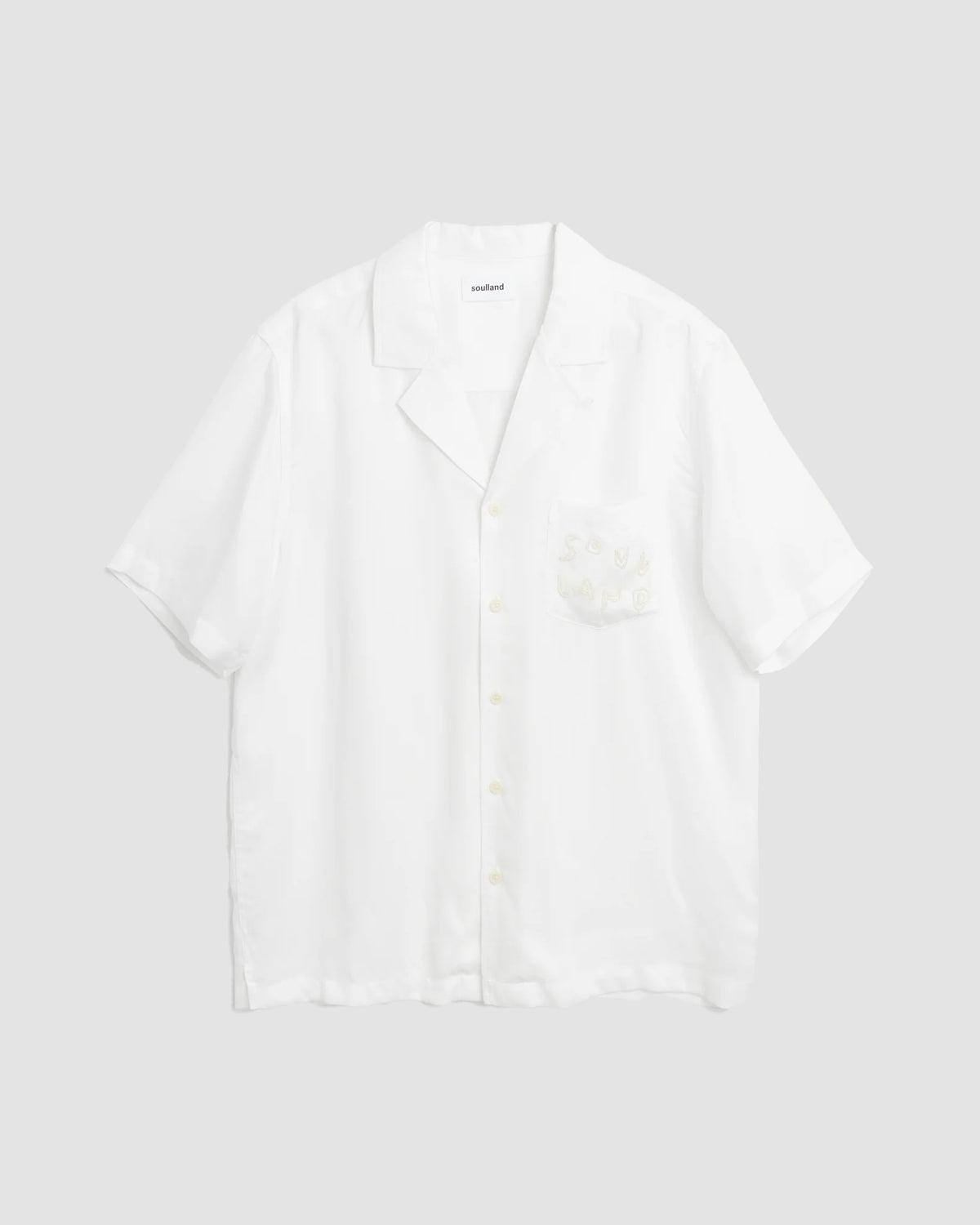 Orson Beaded Logo Shirt - Hvid - soulland - Kul og Koks