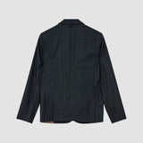 Mason Herringbone Blazer - Indigo Blue