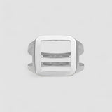 Octagon Simple Signet Ring - Silver