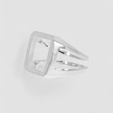 Octagon Simple Signet Ring - Silver