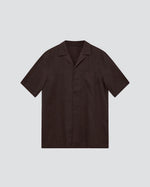 Theo Linen Cuban Shirt - Chocolate Brown - Mos Mosh Gallery - Kul og Koks