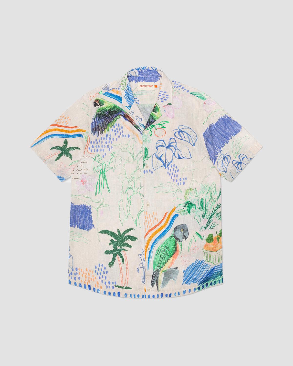 3944 SS Cuban Shirt - Offwhite - Revolution - Kul og Koks