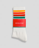 8903 Jaquard Crew Sock - White - Revolution - Kul og Koks