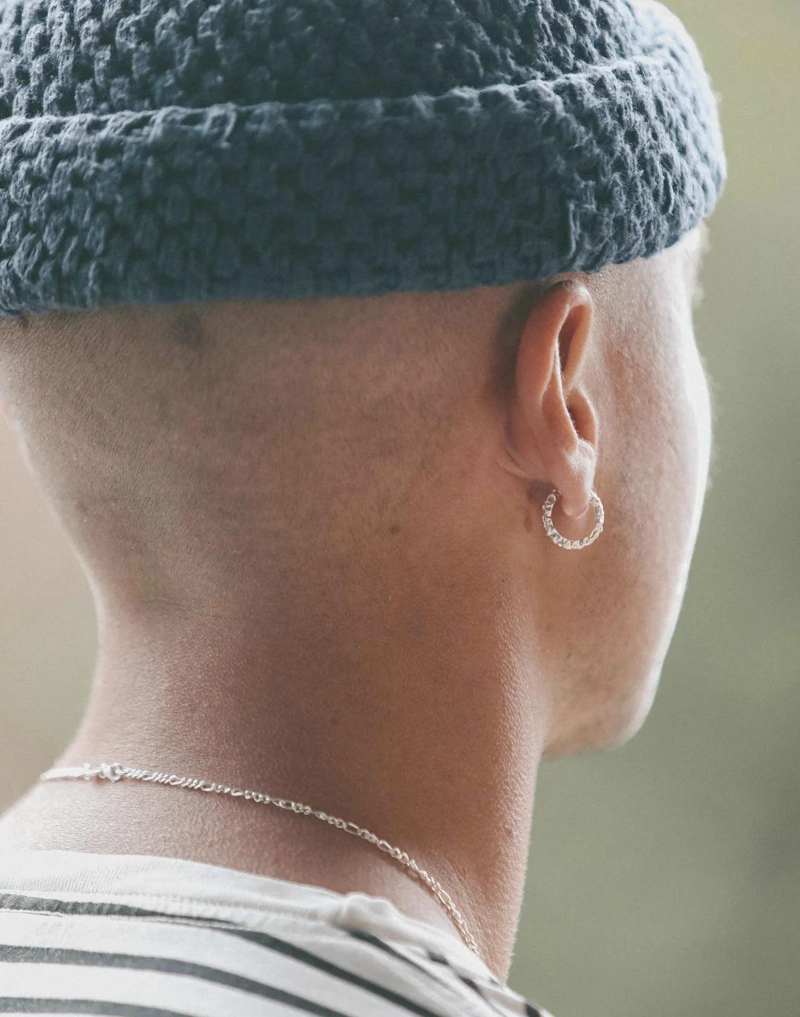Mini Crunchy Edge Earring - Silver - IX STUDIOS - Kul og Koks