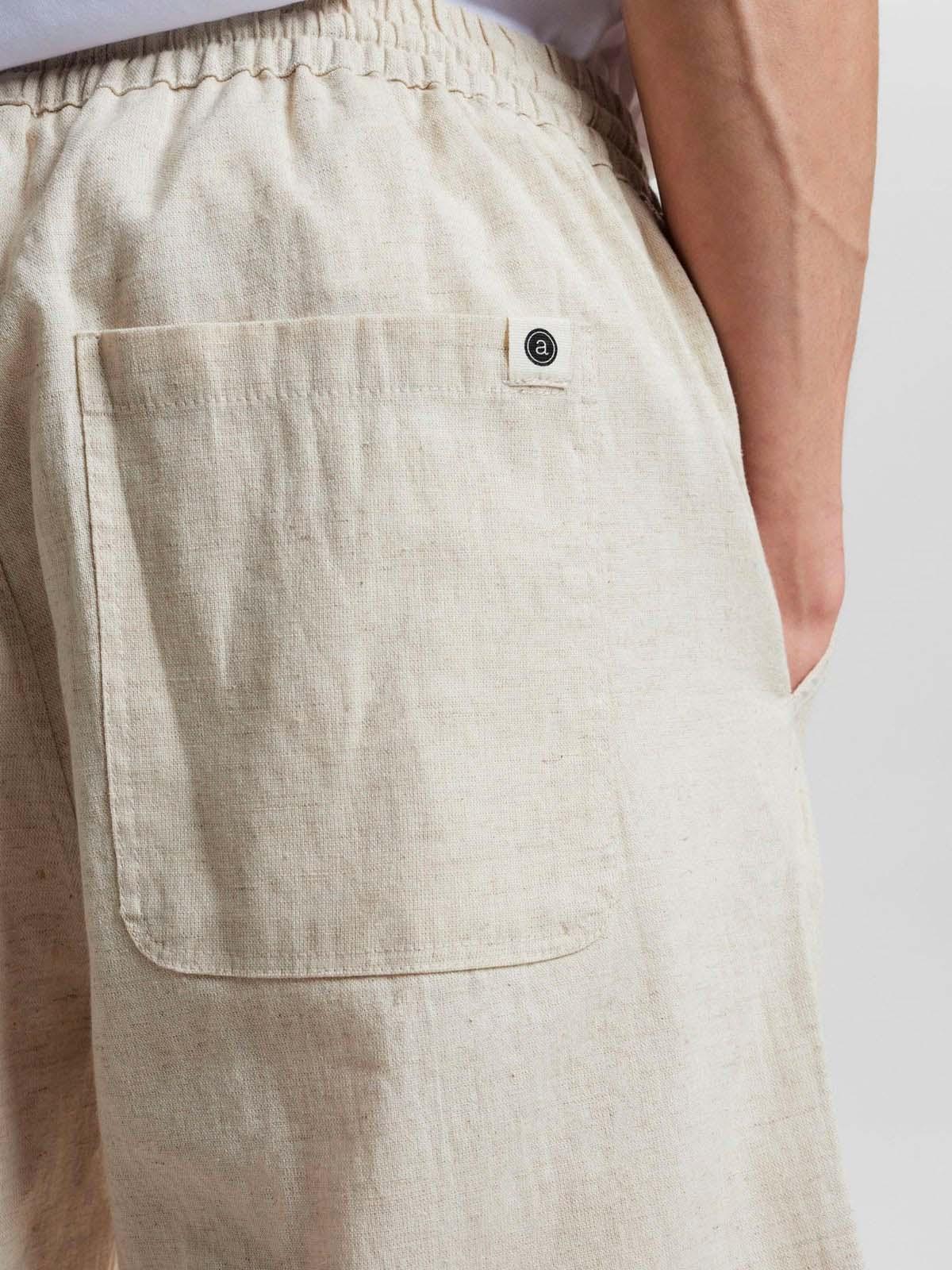 Akjames Linen Shorts - Brown Rice - Anerkjendt - Kul og Koks