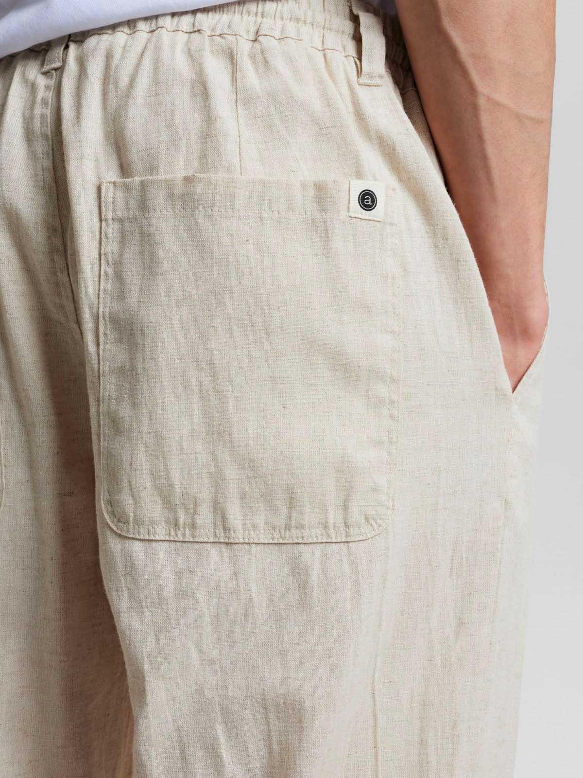 Akjan Elastic Linen Pants - Brown Rice - Anerkjendt - Kul og Koks