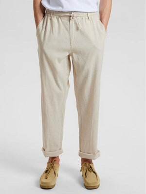 Akjan Elastic Linen Pants - Brown Rice