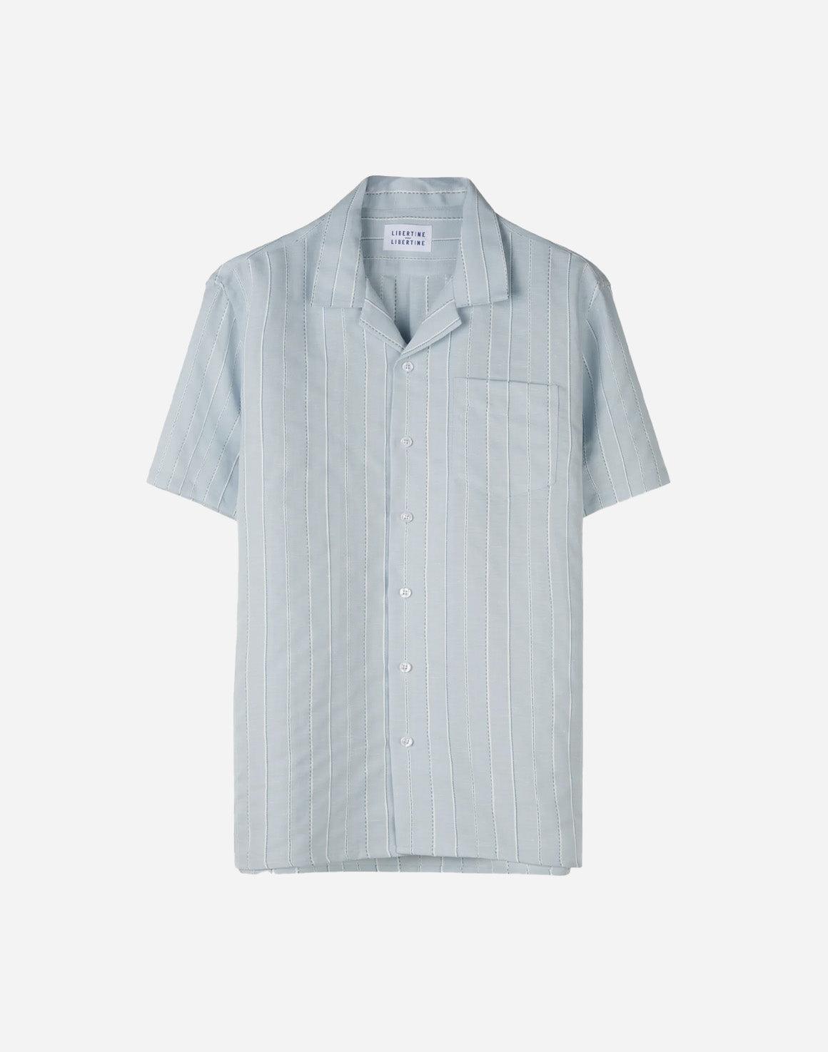 Cave 2205 SS Shirt - Light Blue Stripe - Libertine-Libertine - Kul og Koks