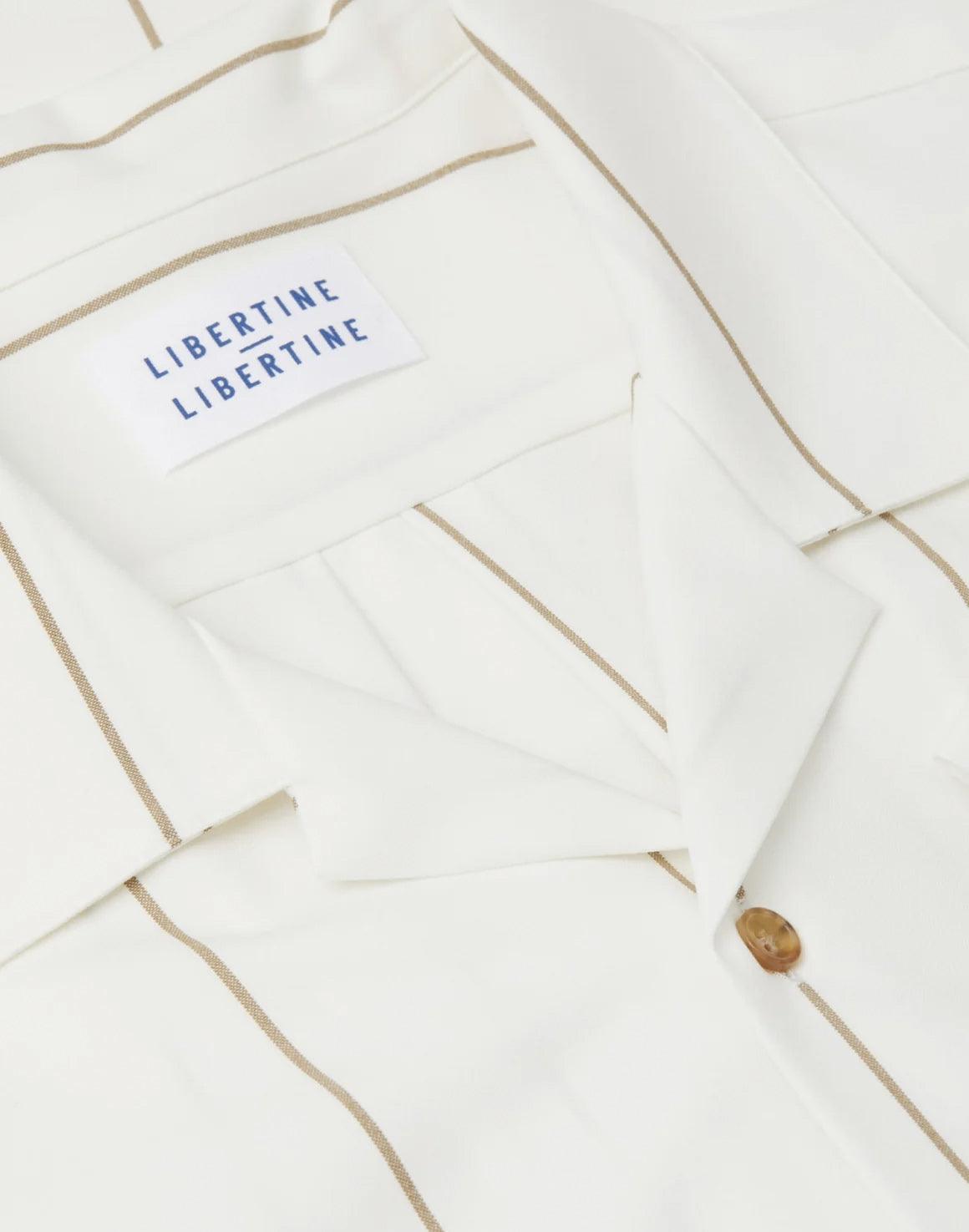 Cave 2310 SS Shirt - White Striped - Libertine-Libertine - Kul og Koks