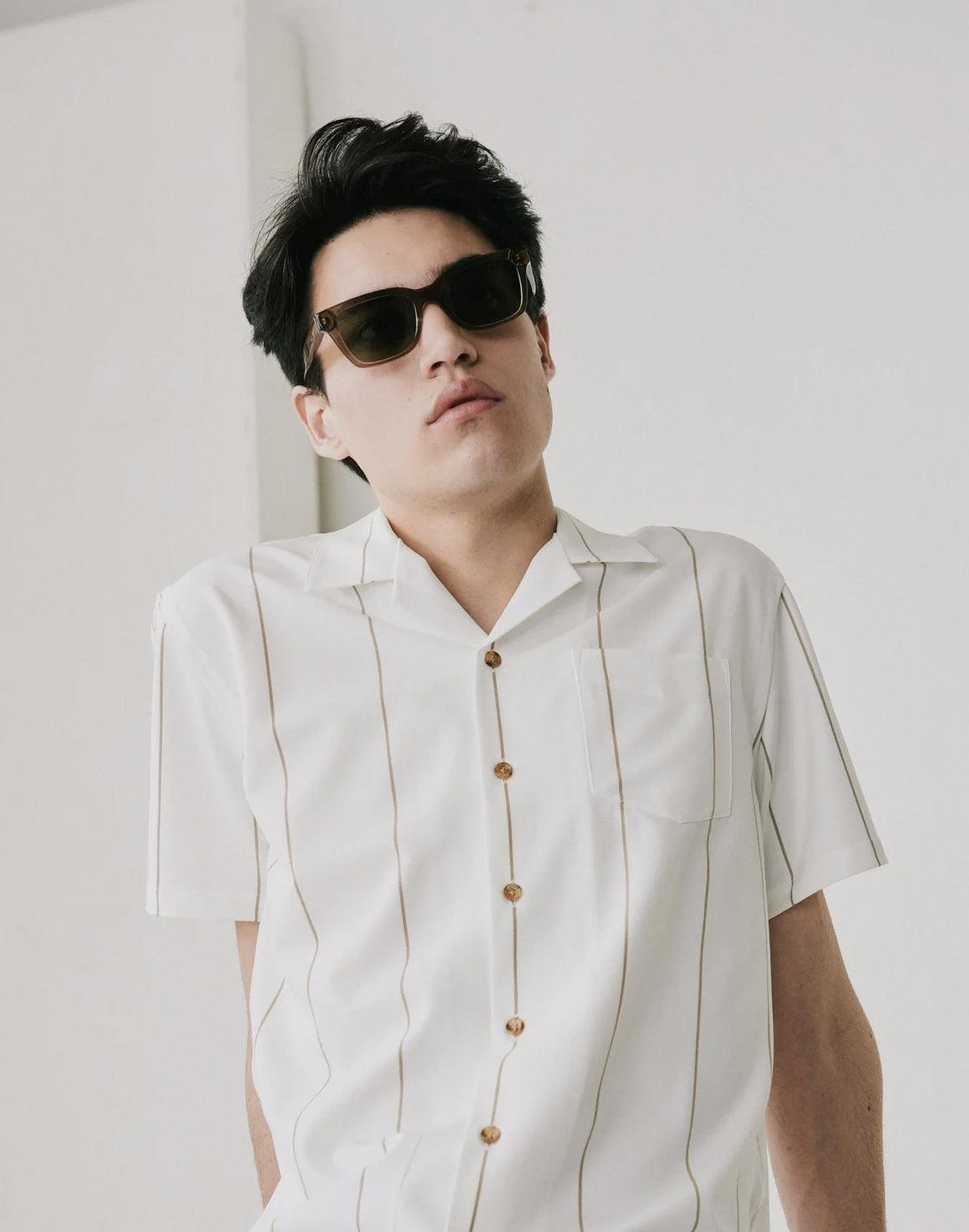Cave 2310 SS Shirt - White Striped - Libertine-Libertine - Kul og Koks
