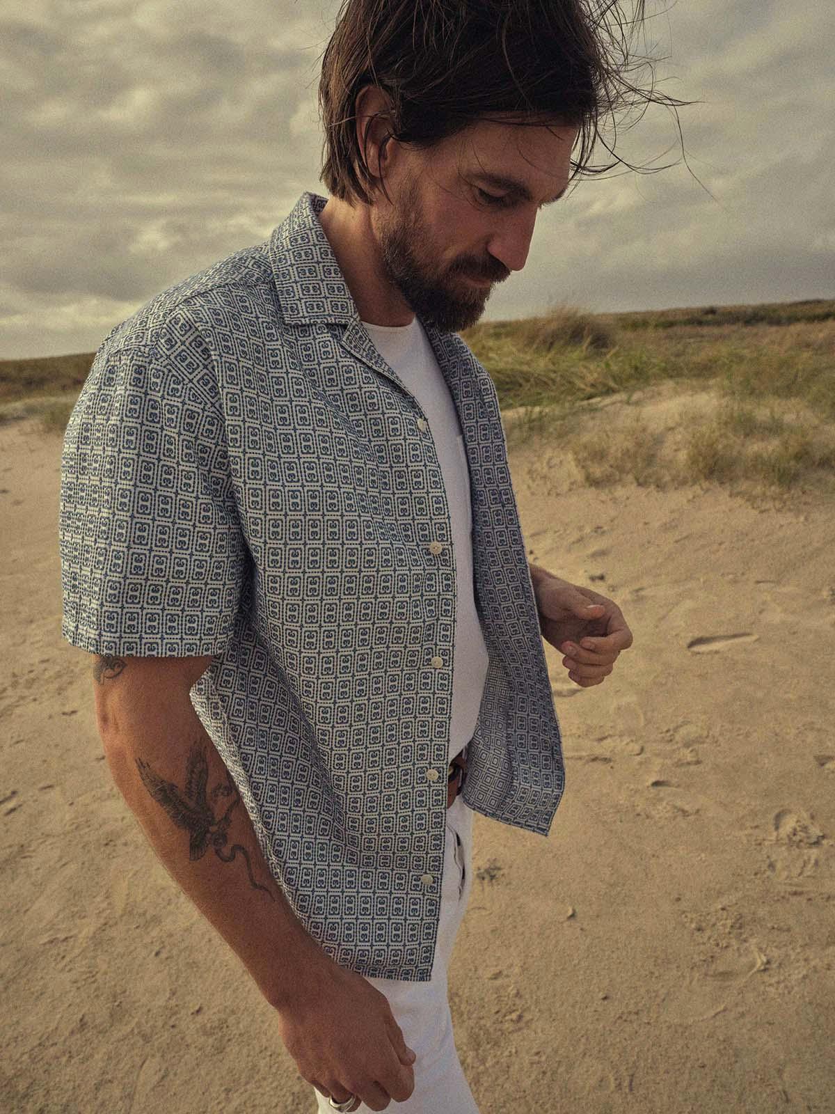 Colonnello Delos Shirt - Navy - Blue de Genes - Kul og Koks