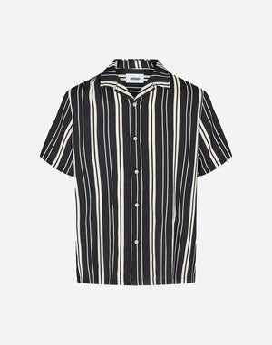 Ilois 9666 Striped Shirt - Black