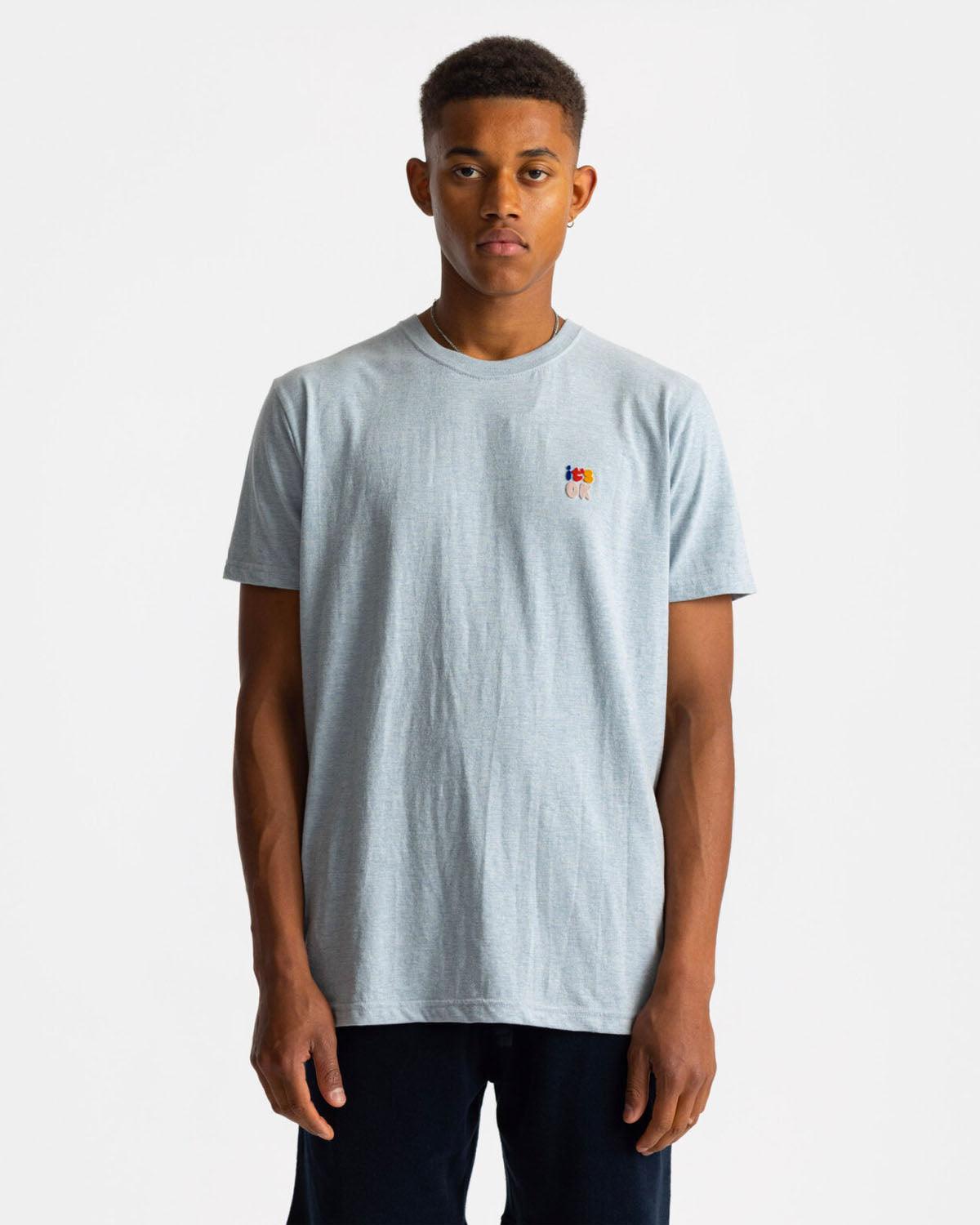 1316 T-shirt - Lightblue Melange - Revolution - Kul og Koks