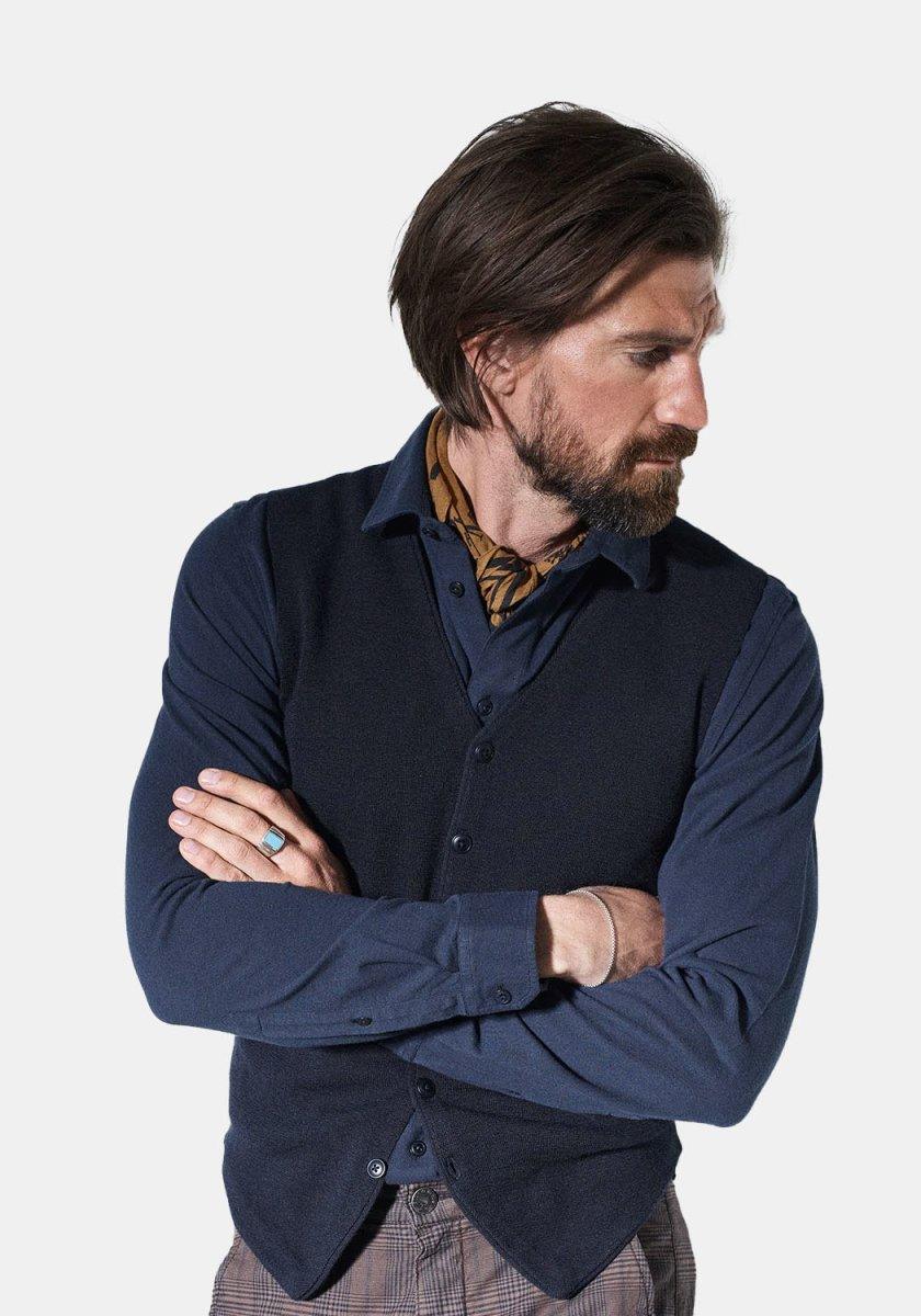 Nonni Merino Strik Vest Navy - Blue de Genes - Kul og Koks
