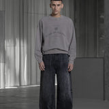 Baggy Denim Jeans - Black Vein