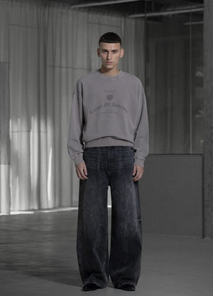 Baggy Denim Jeans - Black Vein