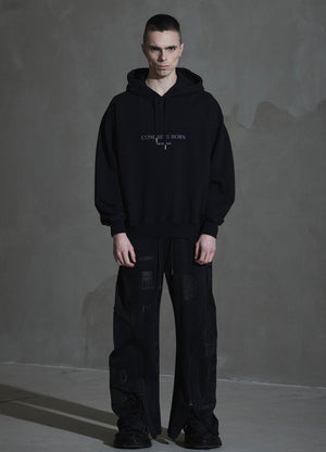 Oversized Logo Hoodie - Sort
