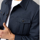 Jacob Soft Overshirt - Navy Pin
