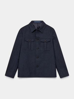 Jacob Soft Overshirt - Navy Pin