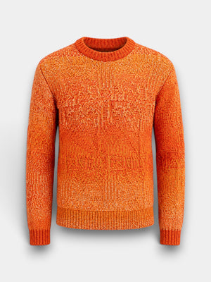 Mauro Faded Crew Neck Knit -  Orange Rust