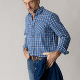 David Spring Shirt - Indigo Check