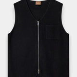 Cess Soft Zip Vest - Black