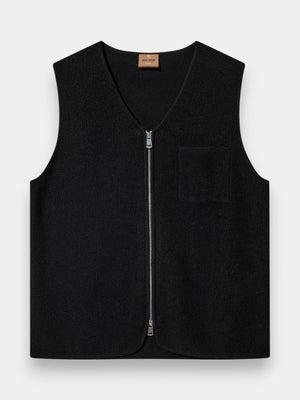 Cess Soft Zip Vest - Black