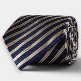 Striped Silk Tie - Navy