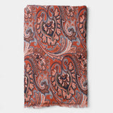 Paisley Wool Scarf - Rust