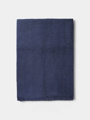 Polka dot wool scarf - Navy