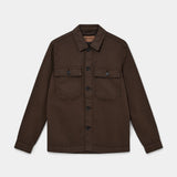 Matteo Soft Overshirt - Chocolate Brown