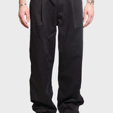 Wide Pleated Trousers - Black