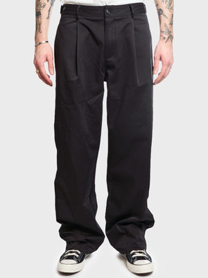 Wide Pleated Trousers - Black